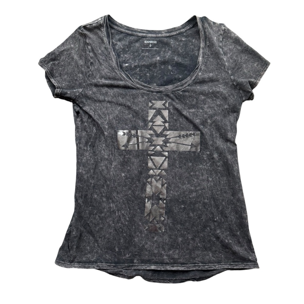 Express Gray Graphic Women's Tee Size Medium